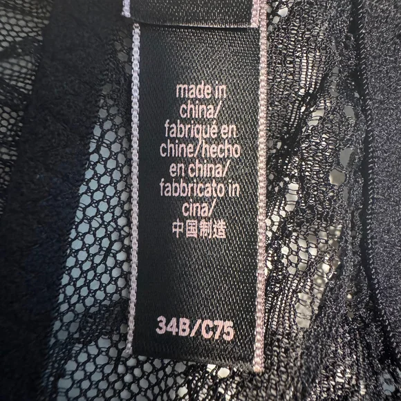 Victoria's Secret Black 34B Romantic Nightie Sheer Chemise Babydoll Lingerie - Picture 9 of 11